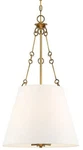 Savoy House 7-2201-4 Brass Austin 4-LIGHT 18"W Pendant With White Fabric Shade. Fixed Price $574.00.