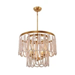 Bella Depot FC4039-4G 4-LIGHT Gold Finish Distressed White Beaded Chandelier. Fixed Price $104.99.