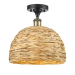 Innovations Lighting 516-1C-13-12 Woven Rattan Semi-flush Black Antique. Fixed Price $195.36.
