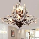 Vintage Crystal Chandelier Flower Ceiling Black Pendant Lighting Fixtures. Fixed Price $129.51.
