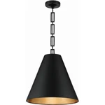 Crystorama 8687-MK-GA Alston Pendant Matte Black And Antique Gold. Fixed Price $478.40.