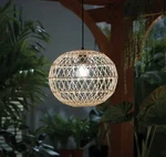Hampton Bay Ashville 1-LIGHT Brown Rattan Solar Led Outdoor Pendant Patio. Fixed Price $40.00.