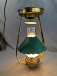 Vintage Brass And Enameled Steel Kitchen Ceiling Lantern Light Rewired Working. Fixed Price $55.00.