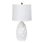 Elegant Designs LT3215-WHT Resin Table Lamp With Fabric Shade, White. Fixed Price $66.52.