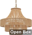 Elyccupa Wood Beaded Rattan Chandelier Boho Woven Pendant 6-LIGHTS. Fixed Price $65.69.
