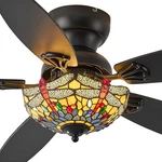 Tiffany 48" Ceiling Chandelier With Lights, 6 Speeds, Retro Style. Fixed Price $185.14.