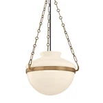 Troy Lighting Paradigm 1LT 16" Pendant, Patina Brass/opal Glossy F5116-PBR. Fixed Price $704.00.