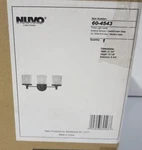 Satco Nuvo 60-4543 Three Light Vanity Sudbury Bronze Clear & Cream Glass. Fixed Price $134.96.