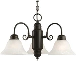 Millbridge 3-LIGHT Dimmable Chandelier With Alabaster Shades, Oil Rubbed Bronze. Fixed Price $150.72.