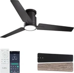 Cjoy Ceiling + Lights 48" Low Profile Fans With Remote - Black *new*see Box. Fixed Price $62.99.