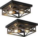 Rustic Flush Mount Ceiling Light Fixture, PACK(9.8 In), Black. Fixed Price $71.23.