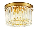 Sefinn Four 11.8 In. 4-LIGHT Gold Crystal Drum Flush Mount Ceiling. Fixed Price $44.99.