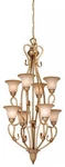 Corinthian Patina Honey Linen Glass 8 Light Chandelier. Fixed Price $273.59.