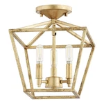 Gabriel 3 Light Semi-flush Mount In Quorum Home Collection Style 10.25. Fixed Price $238.00.