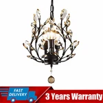 Elegant Black Crystal Chandelier Modern Ceiling Pendant Lighting Fixture. Fixed Price $42.17.
