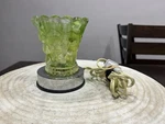 Vintage Green Flared Art Glass Electric Aroma Lamp Oil & Wax Warmer. Fixed Price $14.95.