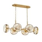 Eurofase 6 Light Oval Chandelier, Ancient Brass/champagne 38130-014. Fixed Price $1584.00.