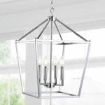 Jonathan Y 16"CLASSIC Traditional 4-BULB Lantern Metal Led Pendant, Chrome. Fixed Price $235.99.
