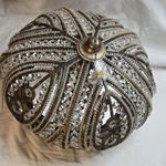 Crystal Beaded Round Chandelier, Antique Bronze Finish, Hardwired Indoor. Fixed Price $85.00.