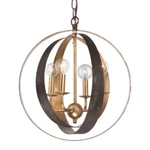 Crystorama Luna Light Bronze & Gold Sphere Mini Chandelier 584-EB-GA. Fixed Price $478.40.