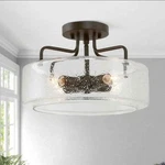 Lnc Oil Rubbed Bronze Drum 12 In. 4-LIGHT Semi-flush Mount Ceiling A03675. Fixed Price $68.88.