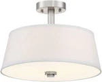 Satin Platinum 2-LIGHT Semi Flush Mount Ceiling For Home Spaces. Fixed Price $210.99.
