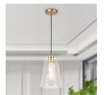 Lnc Modern 60-WATT 1-LIGHT Satin Gold Bell Pendant W/ Hammered Glass Shade. Fixed Price $110.00.