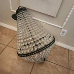 Rare New Pottery Barn Mia 19" Large Glass Crystal Chandelier. Fixed Price $500.00.