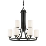 Z-lite Bordeaux Light Chandelier, Bronze, Matte Opal 435-9BRZ. Fixed Price $514.99.
