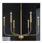 Uolfin Modern Dark Gold Chandelier, 6-LIGHT Candlestick Fixture. Fixed Price $137.75.