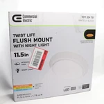 Commercial Electric Twist Lift Round Led Flush Mount Adjustable Cct 11.5". Fixed Price $19.18.