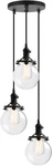 Industrial 3-LIGHT Chandelier Pendant With Clear Glass Canopy 5.9 Inch. Fixed Price $215.99.