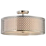 Woodbridge Lighting Spencer 3-LIGHT Metal Semi-flush Fixture Nickel Off White. Fixed Price $142.06.