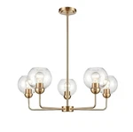 Origin 21 Soren 5-LIGHT Chandelier Gold Finish Clear Glass Globe 28" Dia. Fixed Price $55.00.