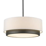 Z-lite 196-16 Bronze Jade 3-LIGHT Pendant With White Fabric Shade. Fixed Price $184.80.