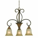 Hampton Bay Chester 3-LIGHT Aruba Teak Finish Chandelier 949602. Fixed Price $49.99.