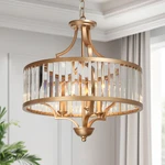 Ksana Gold Chandelier Modern Drum Light Fixture Crystal Glass For Dining Living. Fixed Price $90.78.