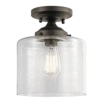 Kichler 44033 Bronze Winslow Single Light 8-1/2"W Semi-flush Ceiling Fixture. Fixed Price $69.99.