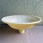 Torchiere Lamp Shade Glass Embossed Floral Leaves 16.5"X7" Art Deco C1930. Fixed Price $235.00.