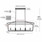 Melucee 7-LIGHT Kitchen Island Lighting Black Chandelier Linear Dining Room. Fixed Price $134.10.