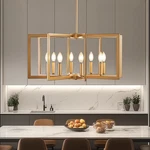 27" Gold Led Pendant Modern Geometric Chandelier 8 Lights Hanging Fixture. Fixed Price $148.99.