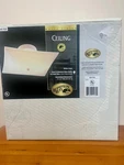 New Hampton Bay Square Frosted White Finish Glass Ceiling Light 585-920. Fixed Price $24.50.
