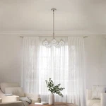 Kichler Anamaya 5-LIGHT Brushed Nickel Chandelier W/ Clear Seeded Glass Shades. Fixed Price $87.92.