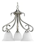 Progress Lighting Torino 3 -light Brushed Nickel Etched Glass Steel Chandelier. Fixed Price $60.00.
