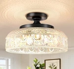 Lamomo Semi Flush Mount Ceiling Light, Upgraded Larger Black Hallway Fi.... Fixed Price $45.00.
