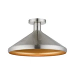 Livex Lighting 40950 Geneva 15"W Semi-flush Ceiling Fixture Nickel. Fixed Price $203.96.