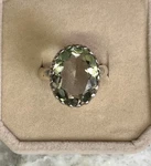 Gorgeous, Light, Green Amethyst, Sterling Silver Mounting. Fixed Price $49.00.
