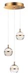 ET2 E24593-93 Brass Swank 3-LIGHT 12"W Led Multi Pendant. Fixed Price $668.00.