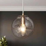 Uolfin Modern Globe Kitchen Island Pendant Light Gold Round Seeded Glass Shade. Fixed Price $60.78.