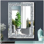 Elegant Rectangle Mirror With Crystal Crush Diamond Decor. Fixed Price $126.39.